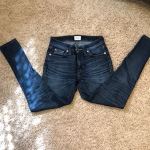 dark low rise jeans